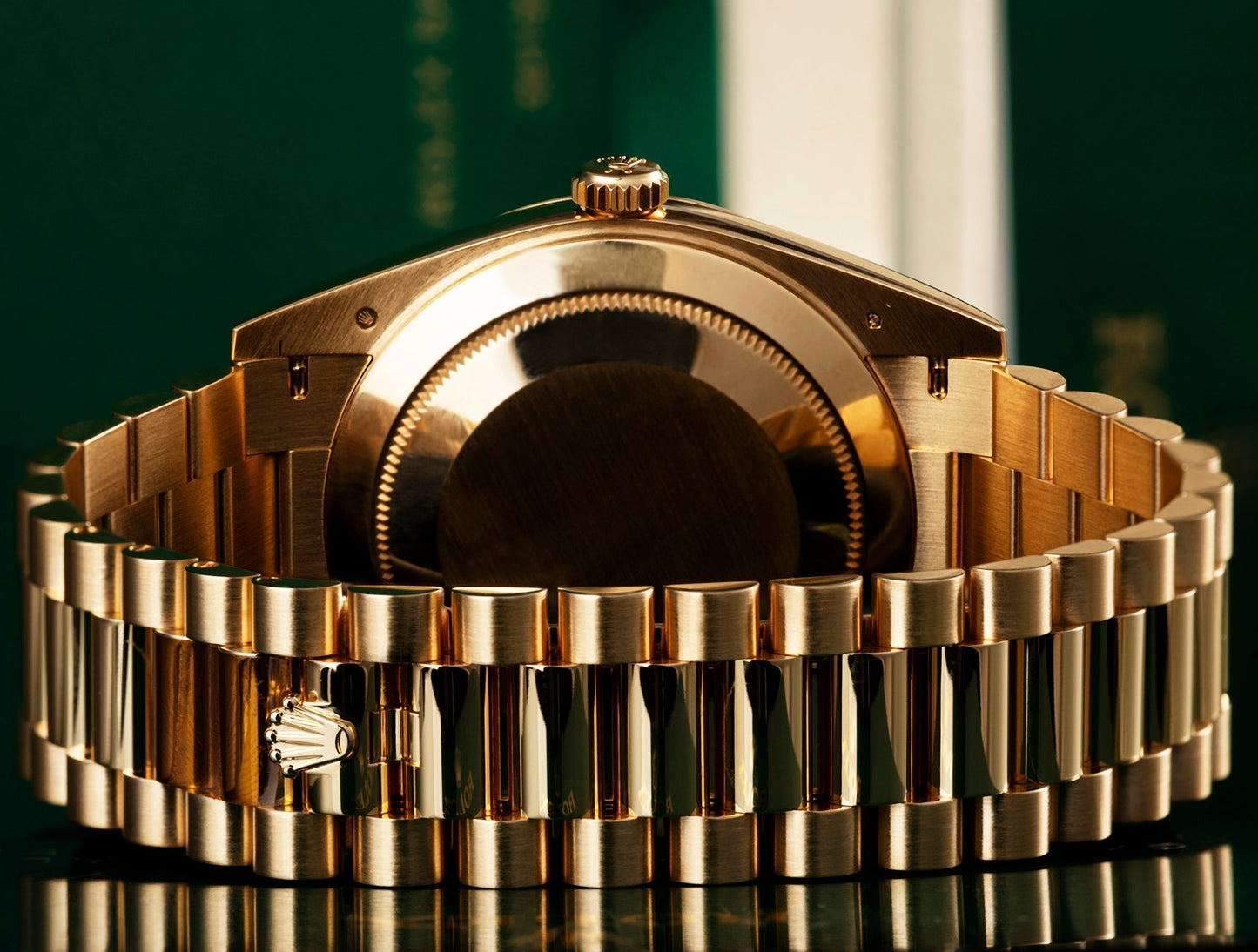 Yellow Gold Green Ombre Roman Numeral Dial