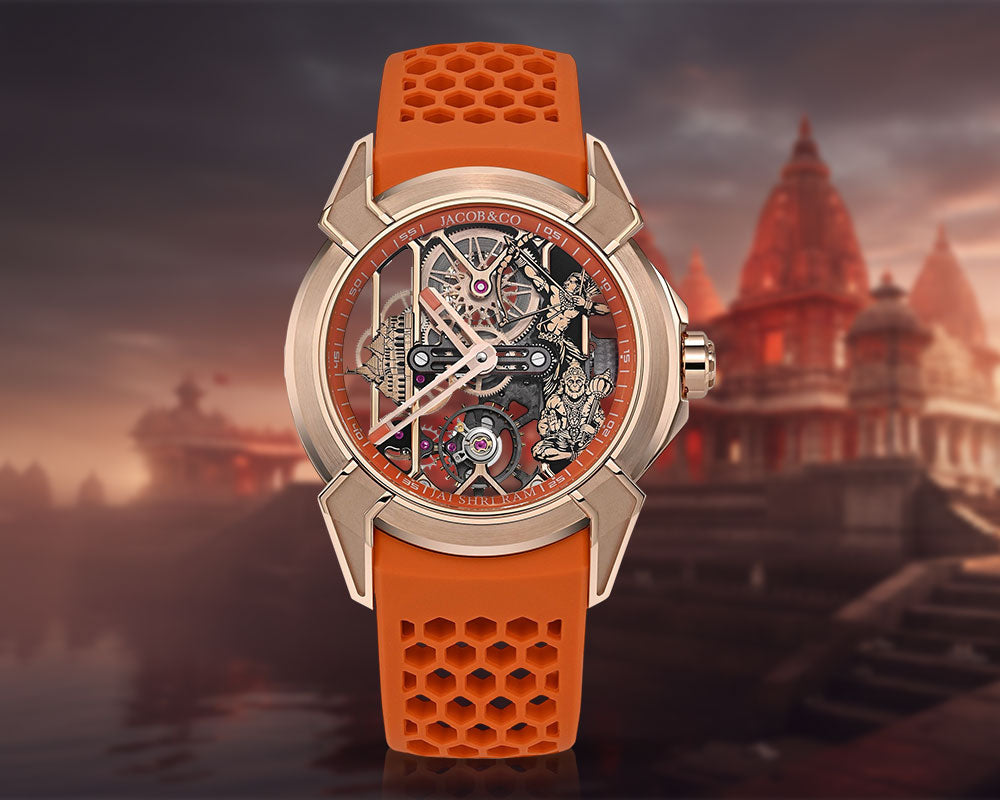 Luxury Skeleton Dial Automatic Watch with Orange Silicone Strap – Rose Gold Finish